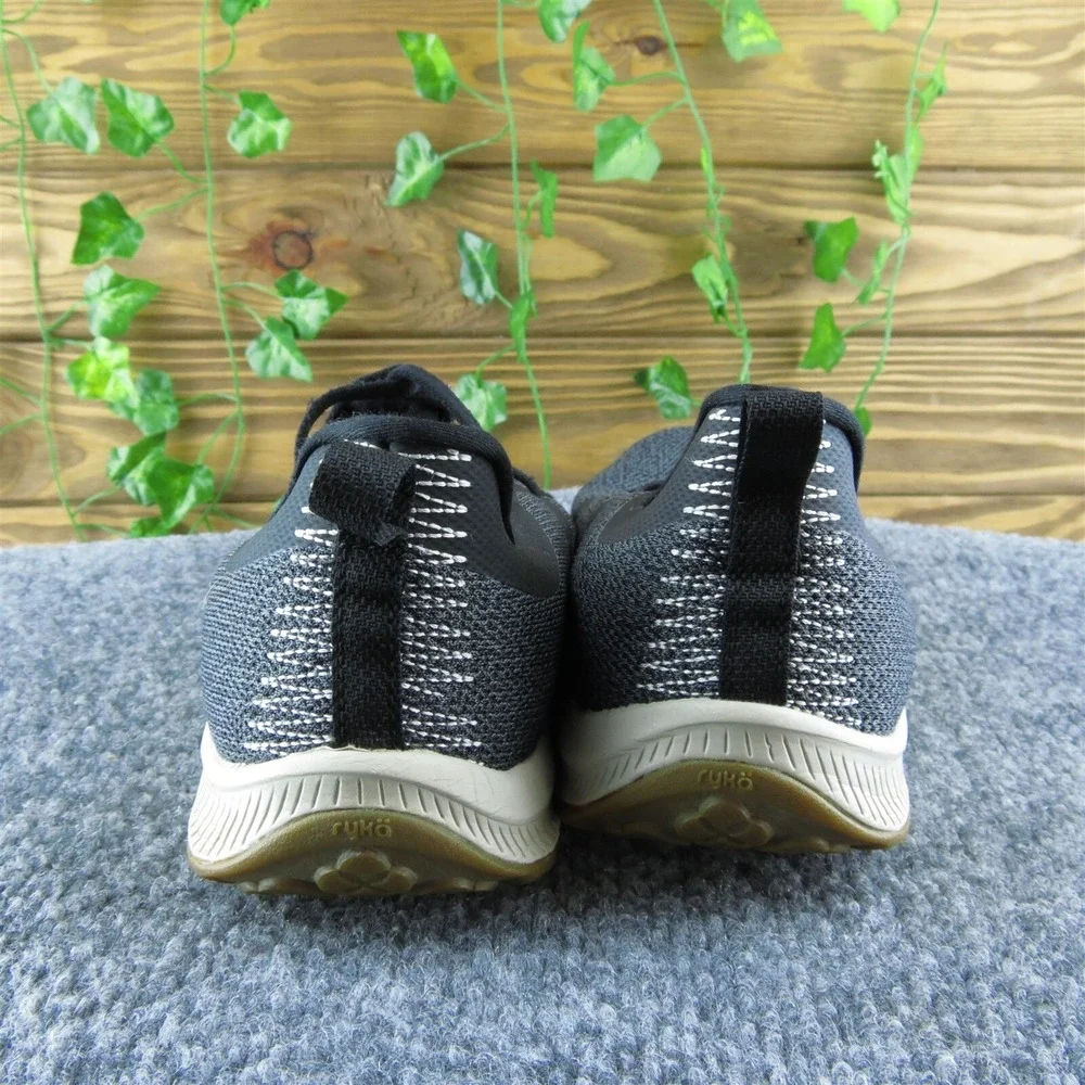 Ryka Fizz‎ Women Sneaker Shoes Black Fabric Lace Up Size 8 Medium